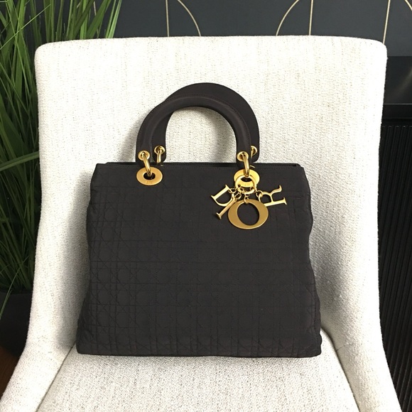 Dior Handbags - Christian Dior Lady Dior Canage Handbag black canvas